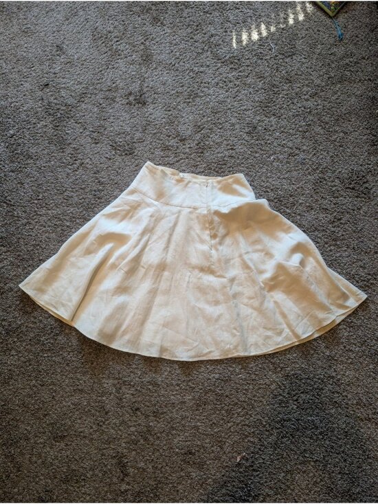Lauren Ralph Lauren Dresses & Skirts - Lauren Ralph Lauren Women’s Sz 4 Ivory 100% Linen A-Line Midi Skirt Side Zip